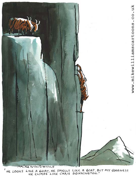 Climbing Goat cartoon by Mike Williams
